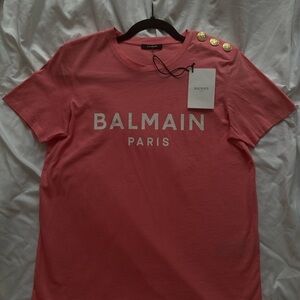 BRAND NEW Pink BALMAIN PARIS tee